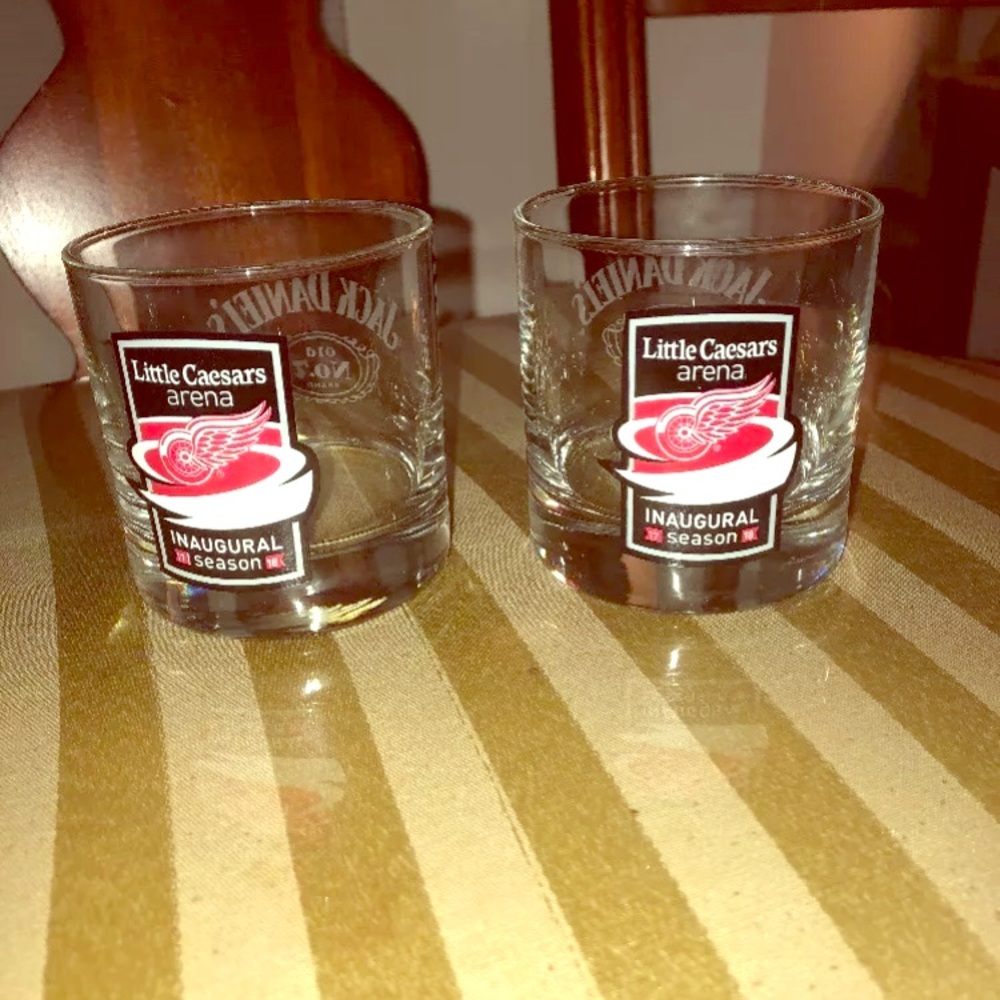 Little caesars arena red wings Detroit glasses